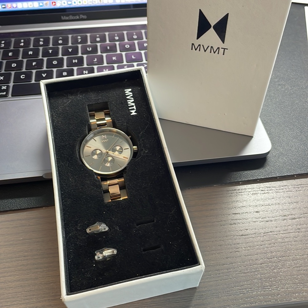 MVMT Rose Gold and Grey Chrono